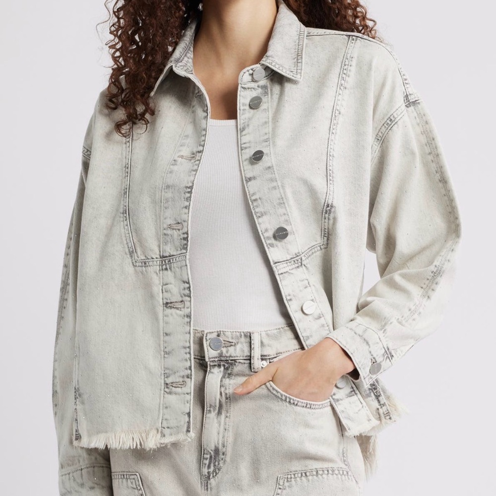 AllSaints Silver Hettie oversized denim shacket